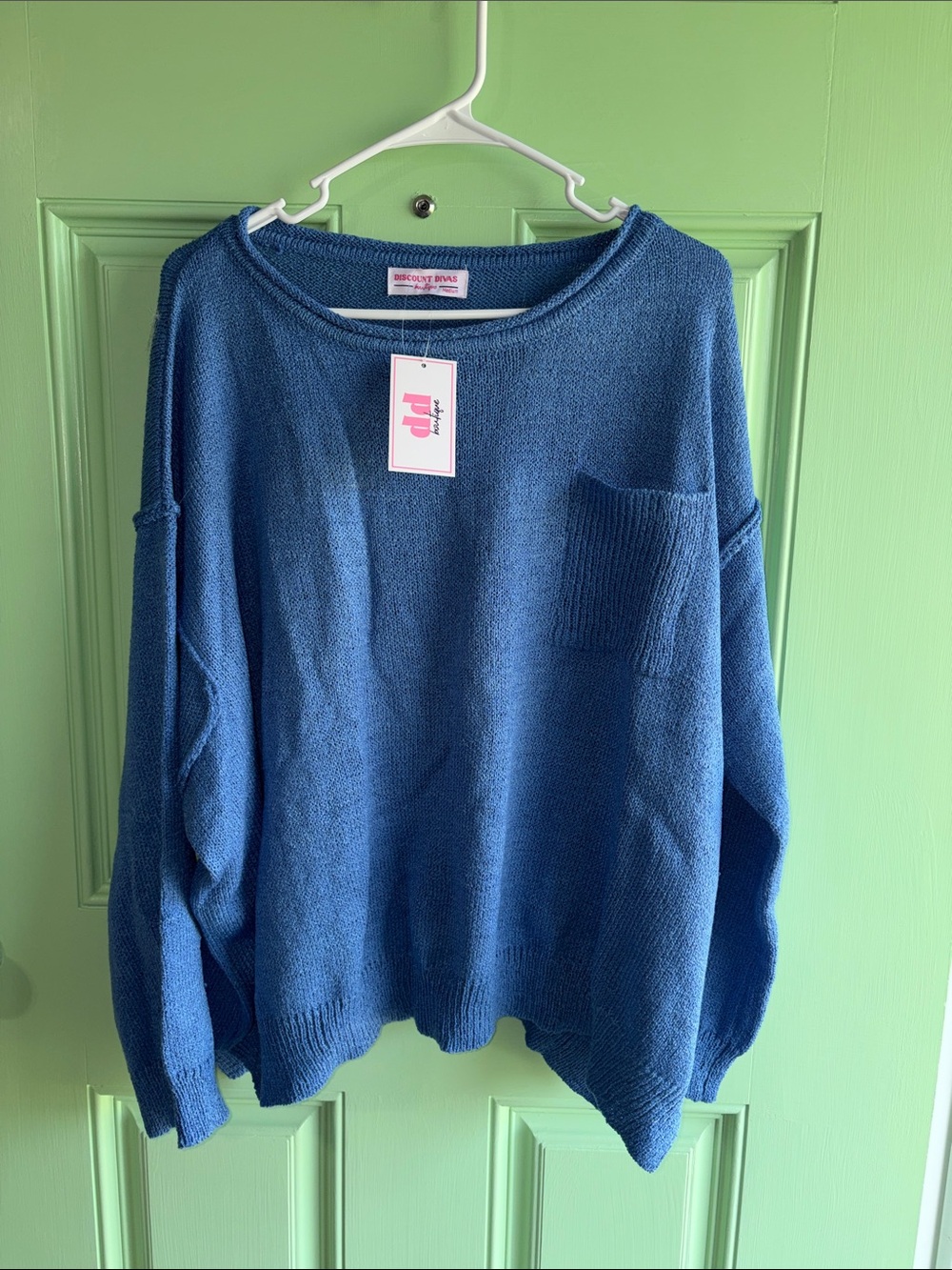 NWT Discount Divas Boutique Blue Long Sleeve - Women’s size Medium
